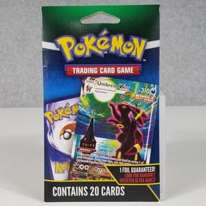 Pokemon TCG MJ Holding 20 Card Pack Umbreon VMAX Art 1 Foil Guaranteed NIB